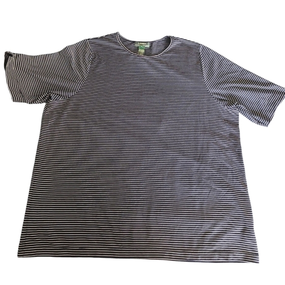 🦋 Lauren Ralph Lauren Plus-Size Navy Striped Stretch Crewneck Tee - Picture 2 of 7